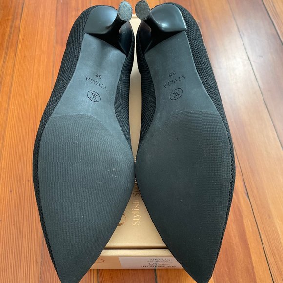 Vivaia Pointed Toe Kitten Heels Black Sz 38 (US 7.5) - Picture 2 of 6